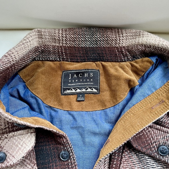 Jachs Brown Plaid Wool Blend Shirt Jacket - Picture 2 of 13